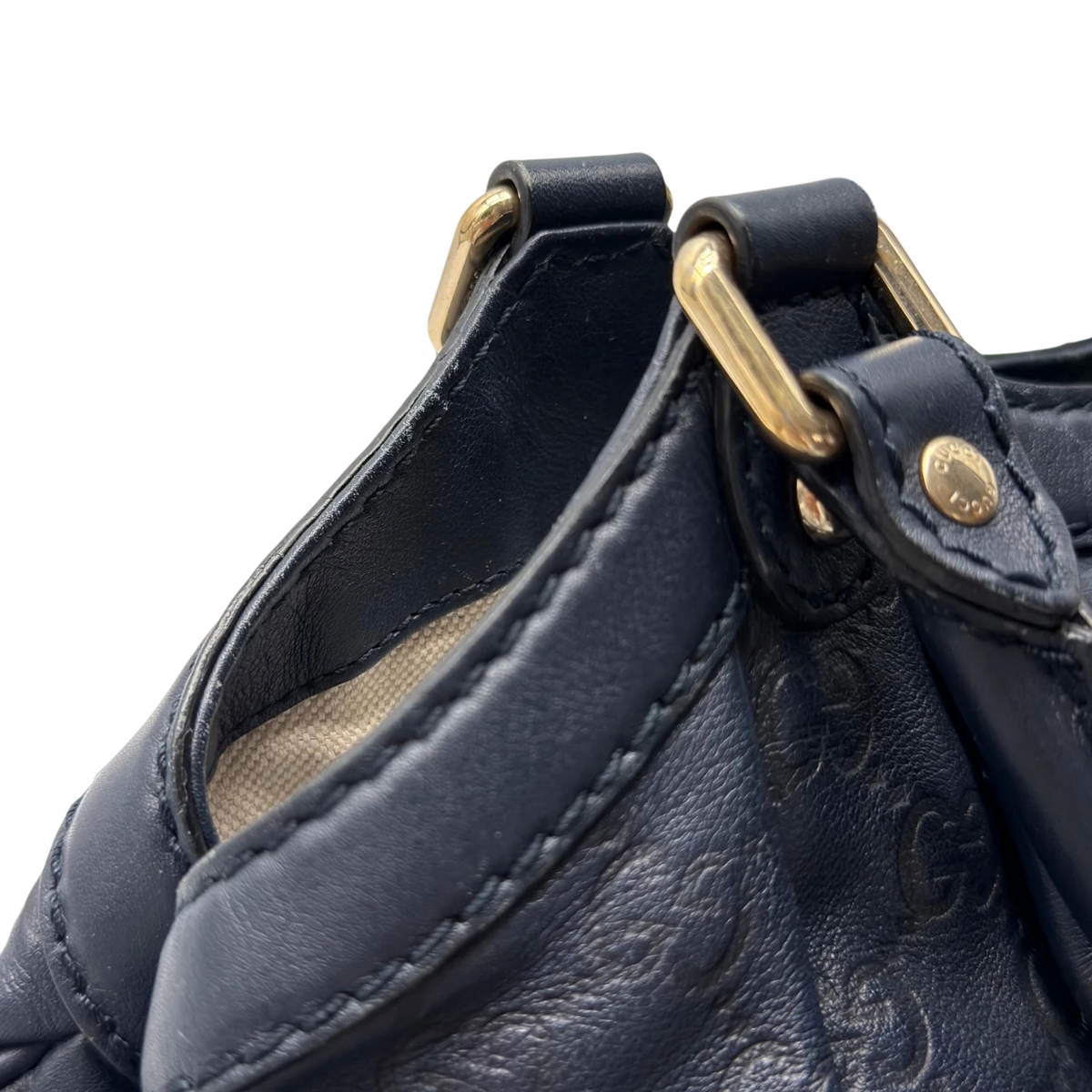 Gucci Shopper Sukey aus Leder monogram dunkelblau