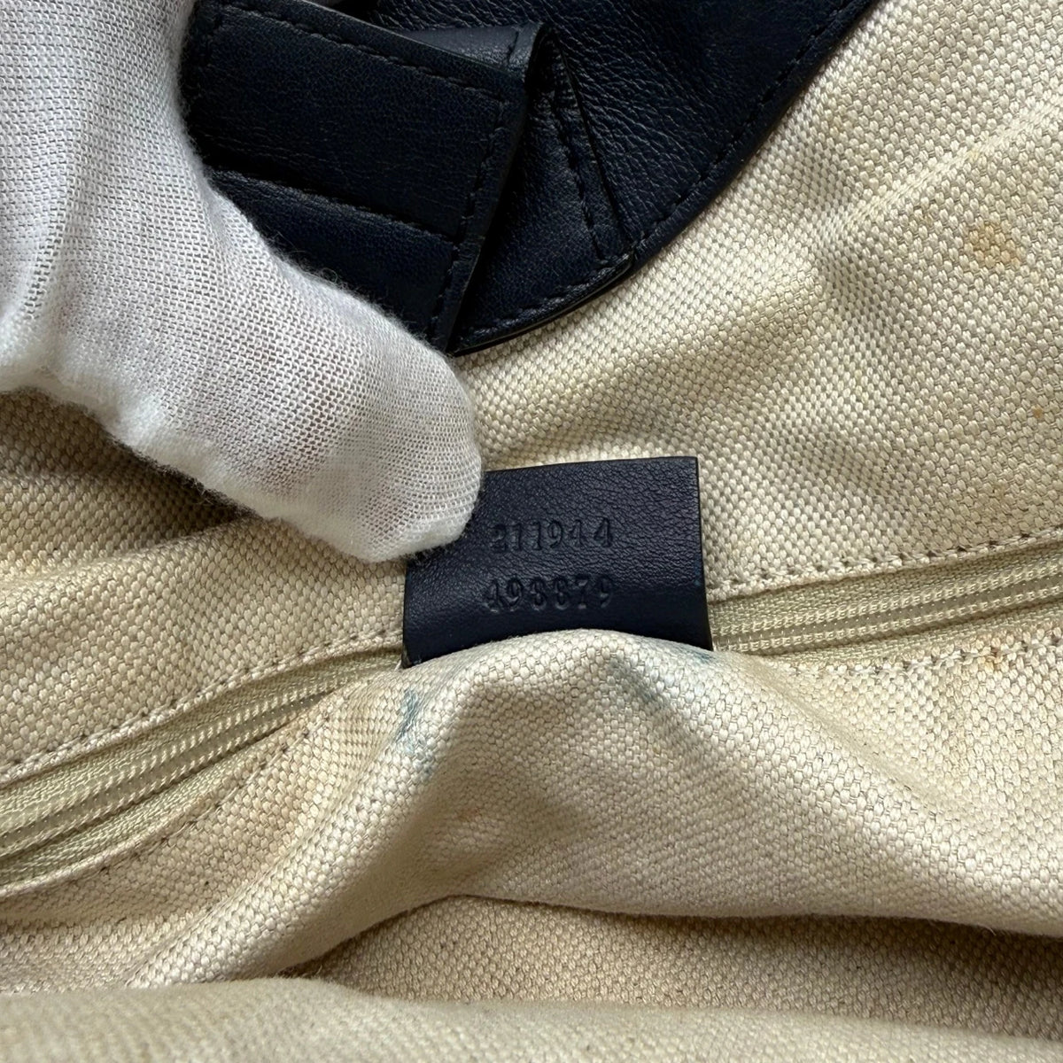 Gucci Shopper Sukey aus Leder monogram dunkelblau