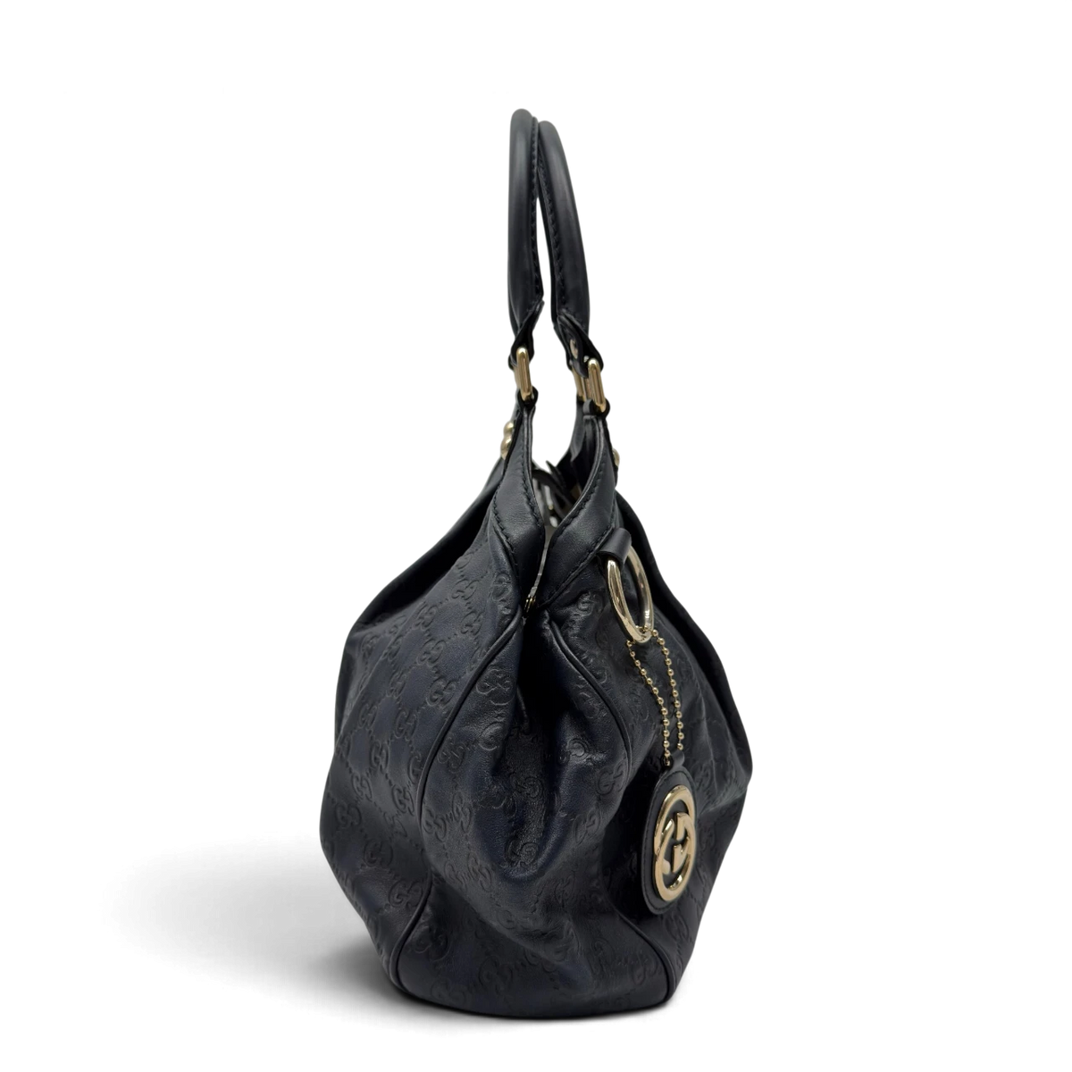 Gucci Shopper Sukey aus Leder monogram dunkelblau
