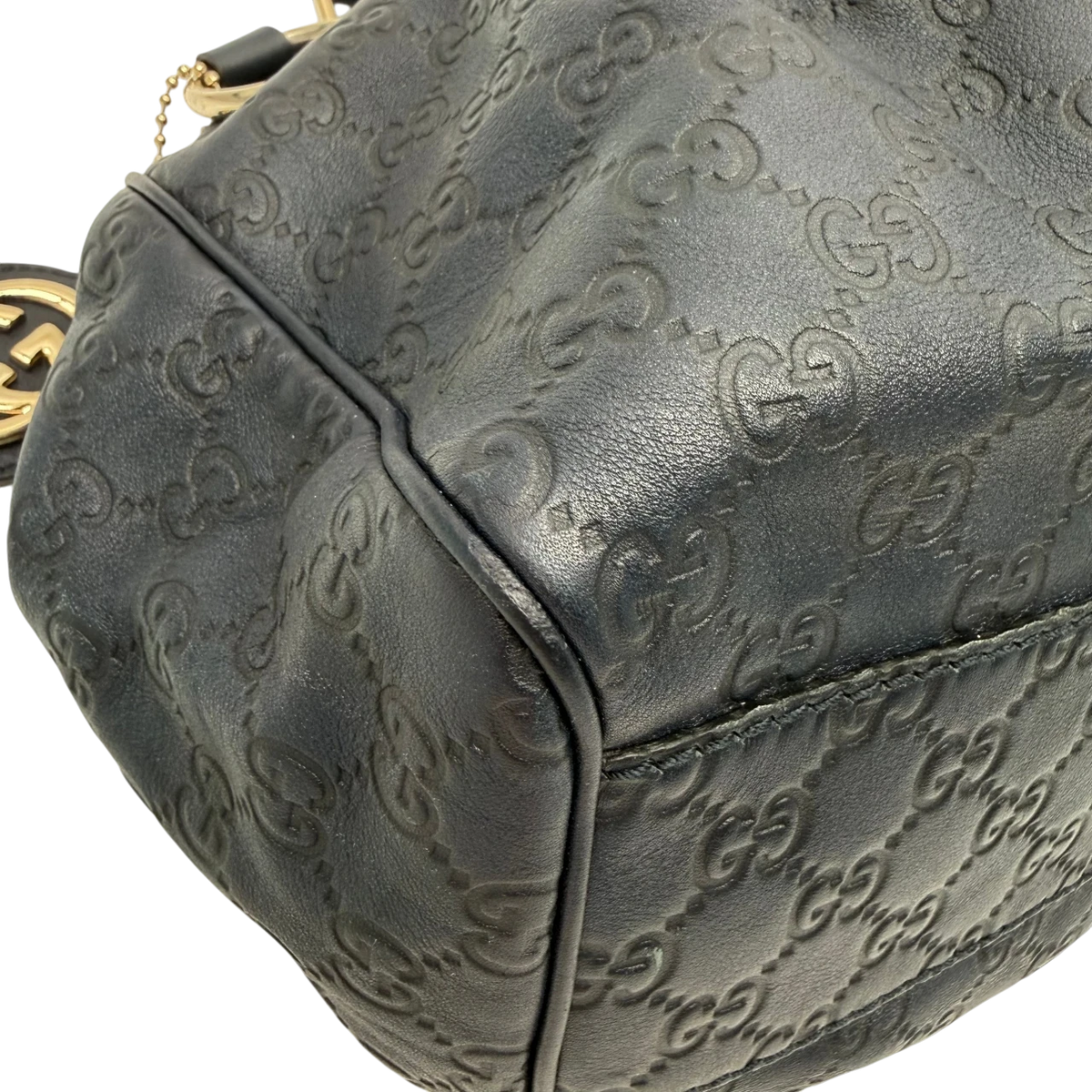 Gucci Shopper Sukey aus Leder monogram dunkelblau