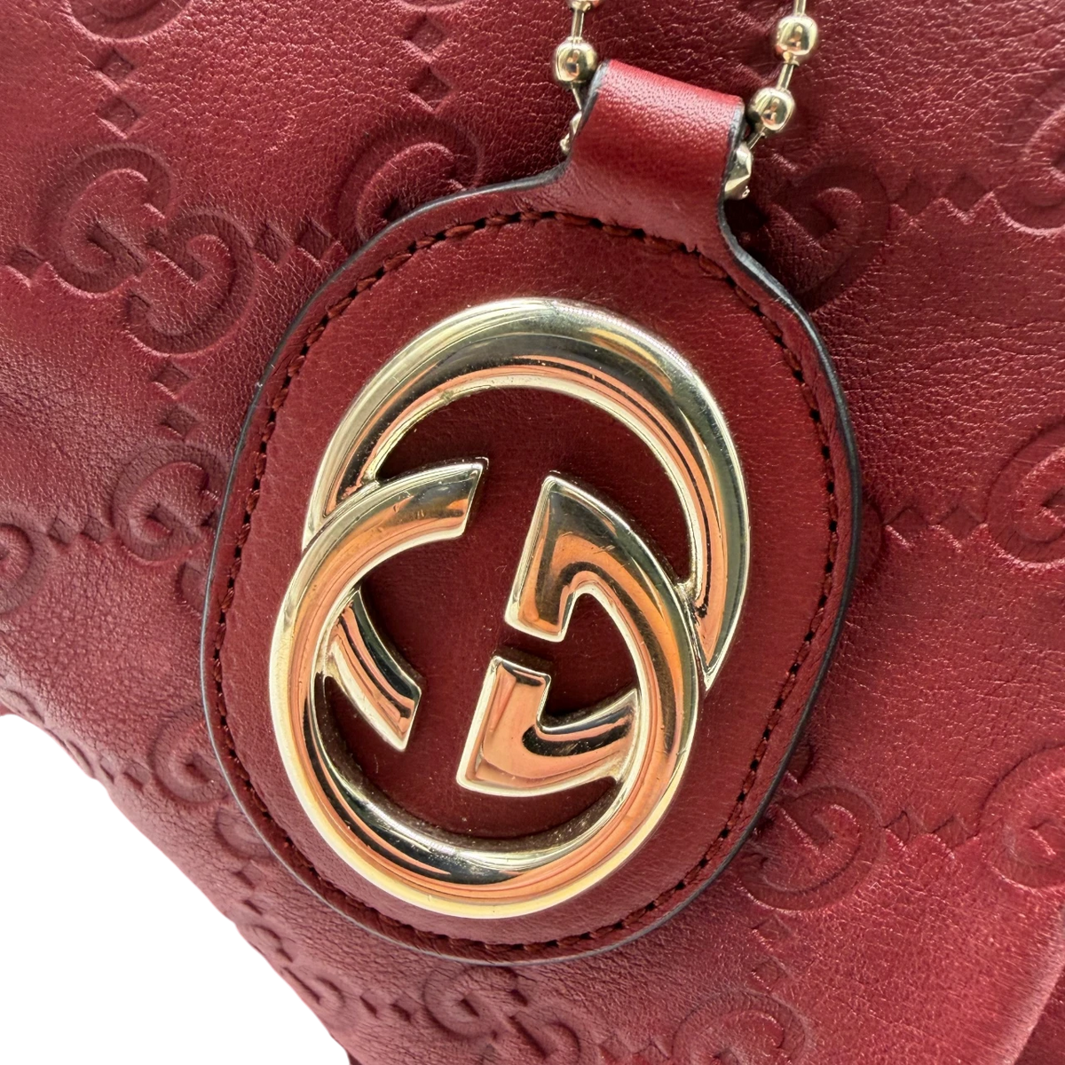 Gucci Shopper Sukey large aus Leder monogram rot