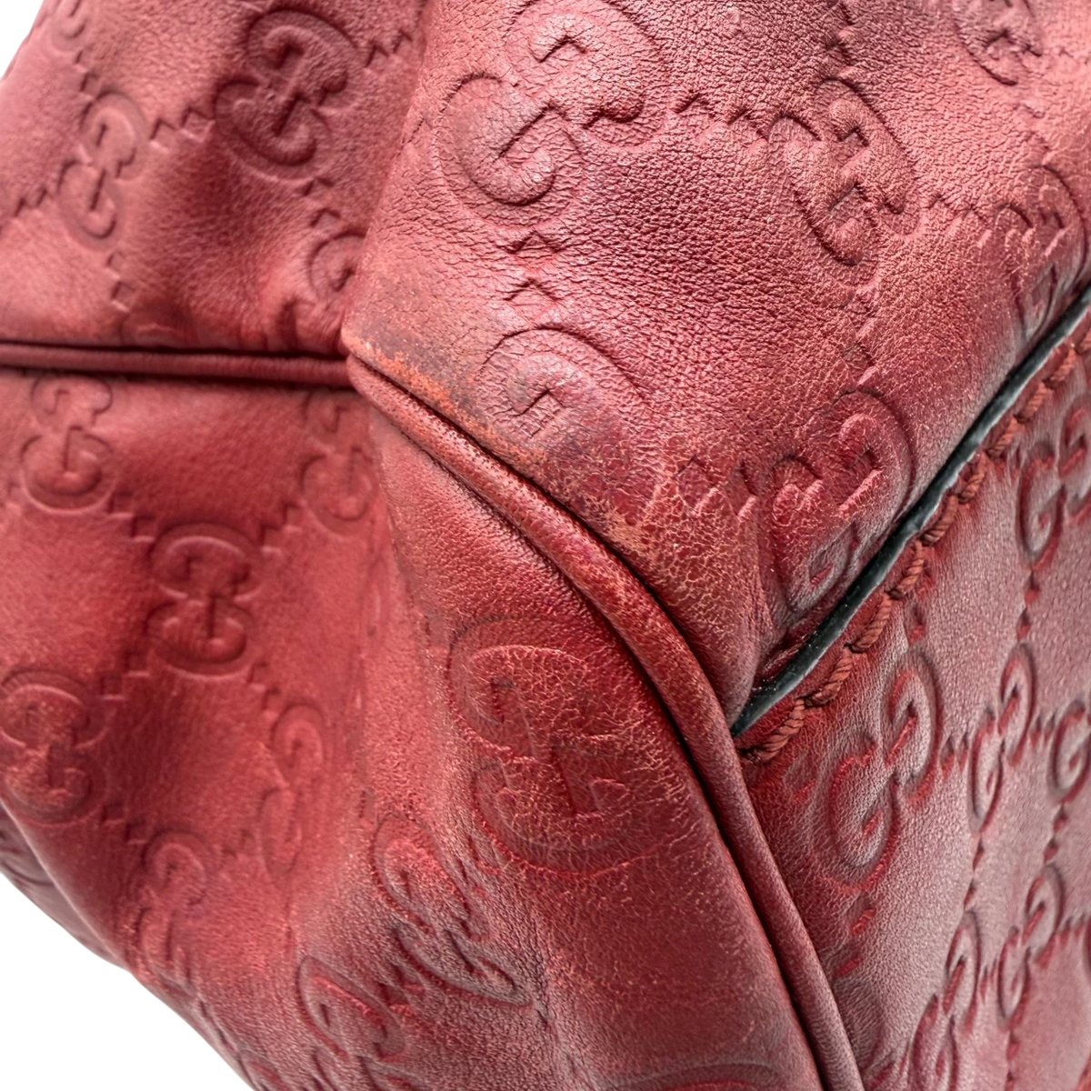 Gucci Shopper Sukey large aus Leder monogram rot
