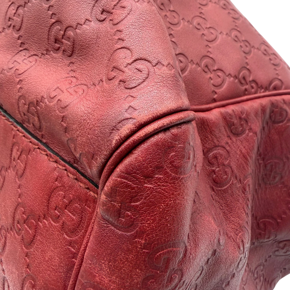 Gucci Shopper Sukey large aus Leder monogram rot