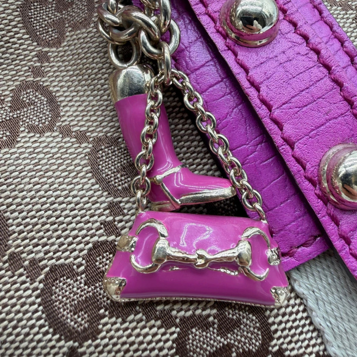 Gucci Shopper mini Sherry Line monogram beige & rosa