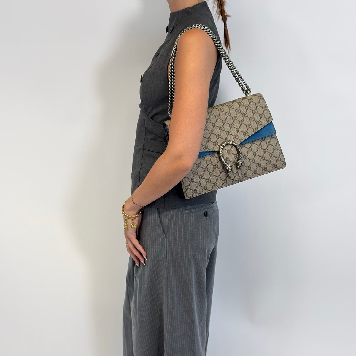 Gucci Umhängetasche Dionysus large monogram beige