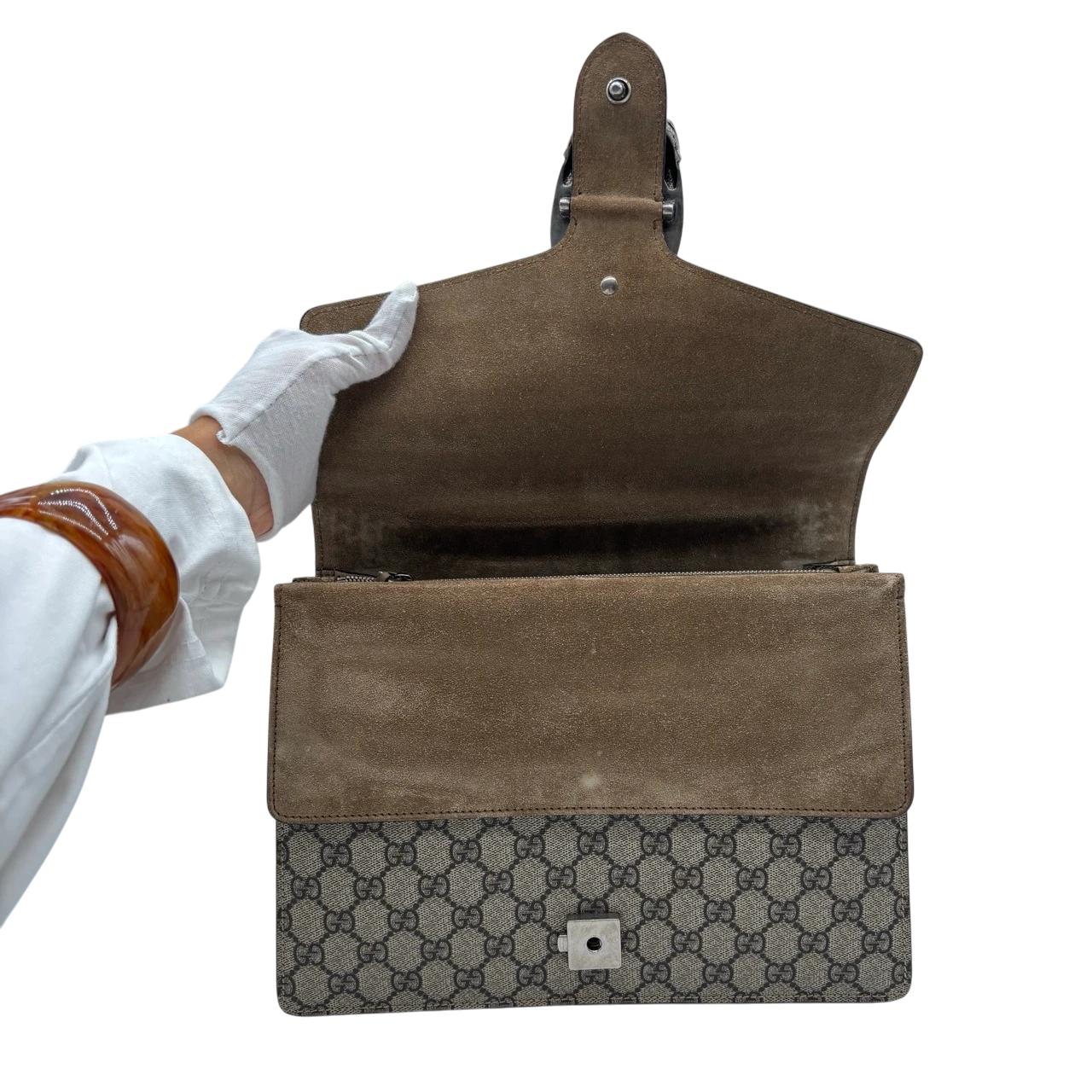 Gucci Umhängetasche Dionysus large monogram beige