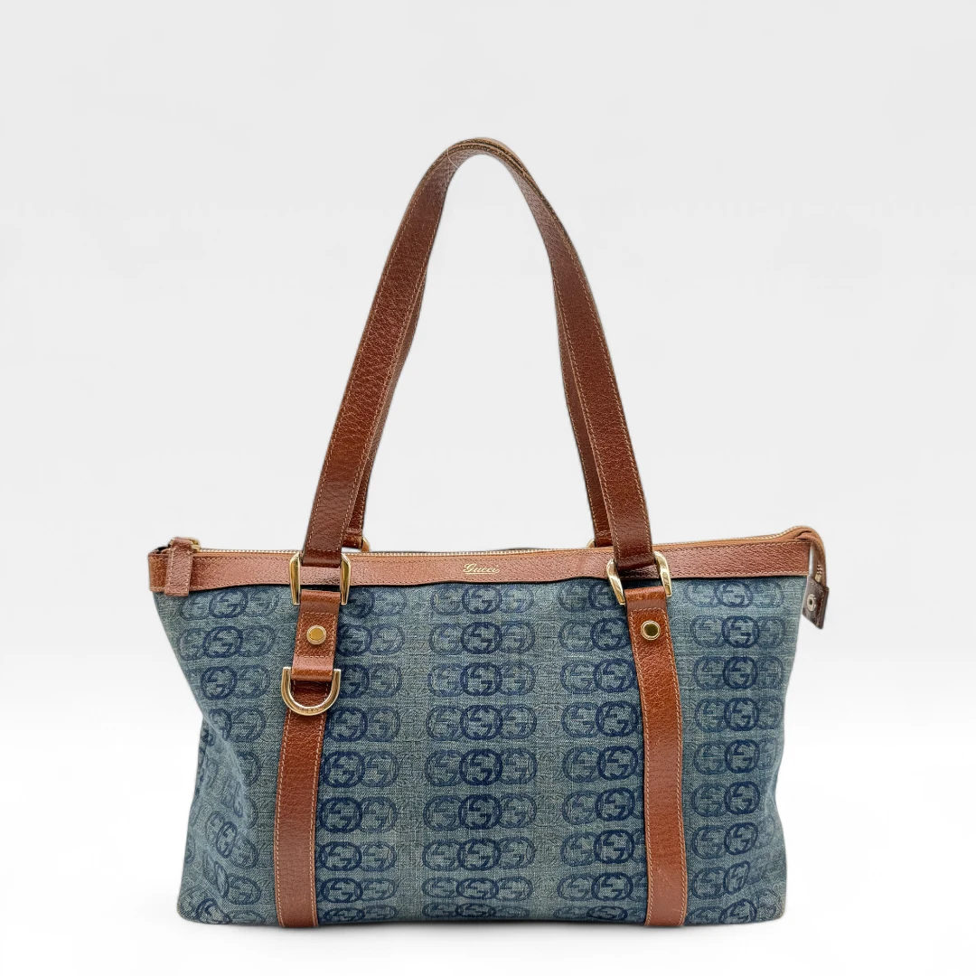 Gucci Handtasche Abbey Denim blau
