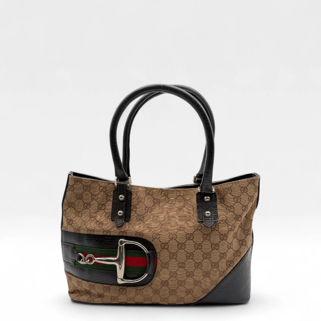 Gucci Handtasche Horsebit Shopper beige