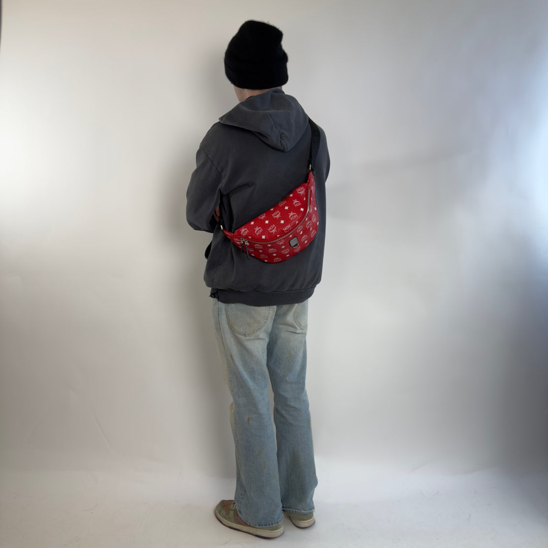 MCM Fursten medium red bum bag / belt bag