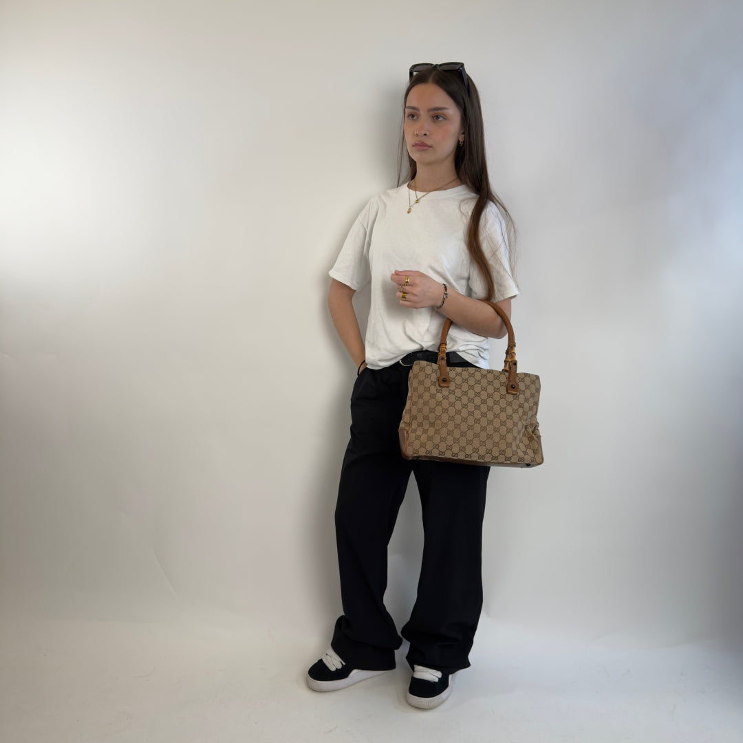 Gucci handbag Tote bag Bamboo beige
