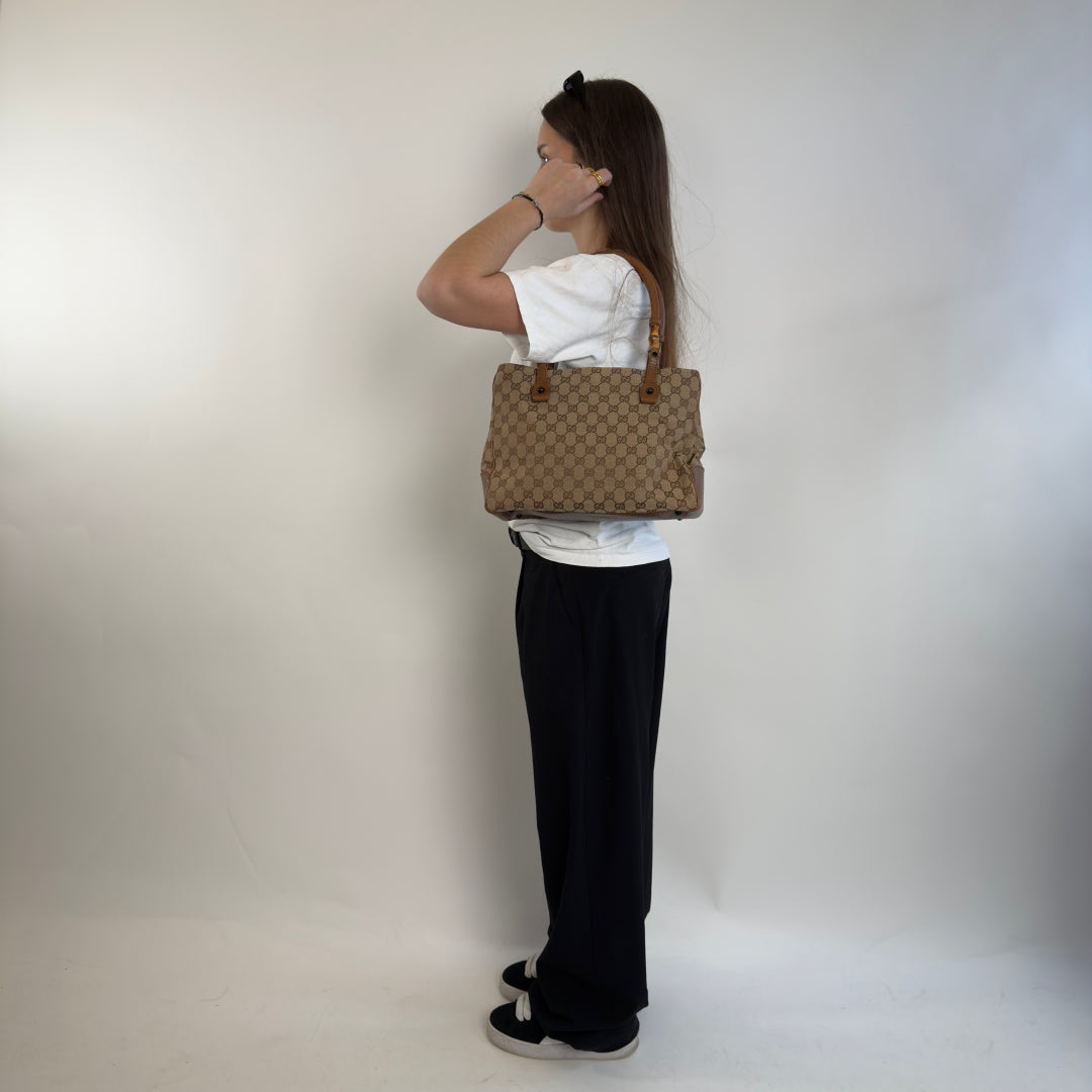 Gucci handbag Tote bag Bamboo beige