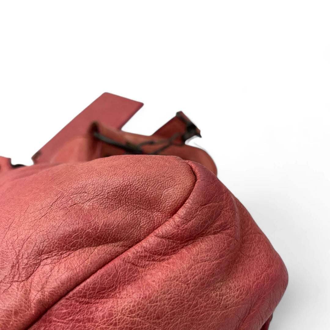 Balenciaga handbag The Frist City Bag with shoulder strap made of leather in pink
