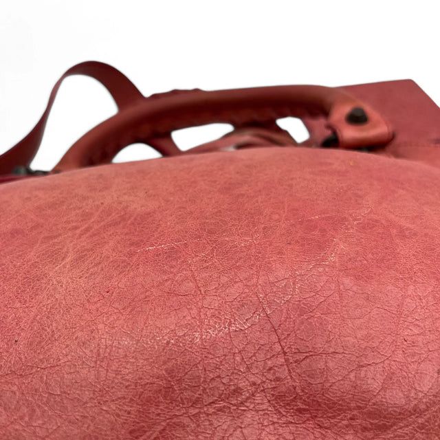 Balenciaga handbag The Frist City Bag with shoulder strap made of leather in pink