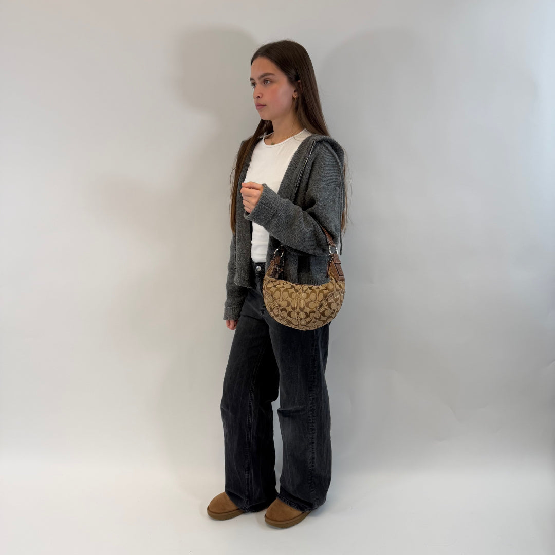 Coach Schultertasche Hobo Half Moon Signature