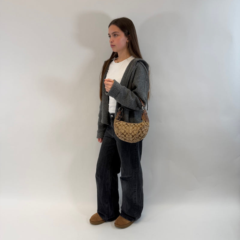 Coach Schultertasche Hobo Half Moon Signature