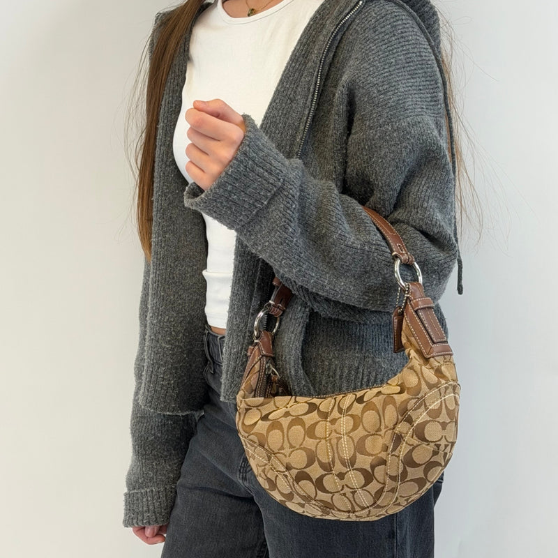 Coach Schultertasche Hobo Half Moon Signature