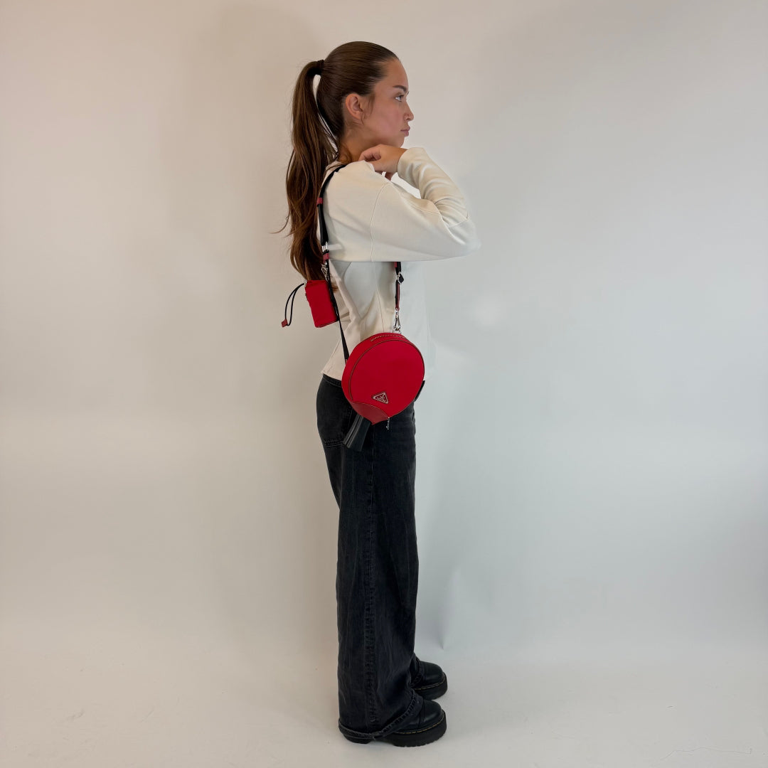 Prada Ping Pong Schläger mit Umhängetasche und Bällen