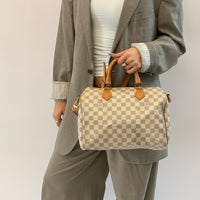 Louis Vuitton Speedy 30 Bandoulière Damier Azur Handbag