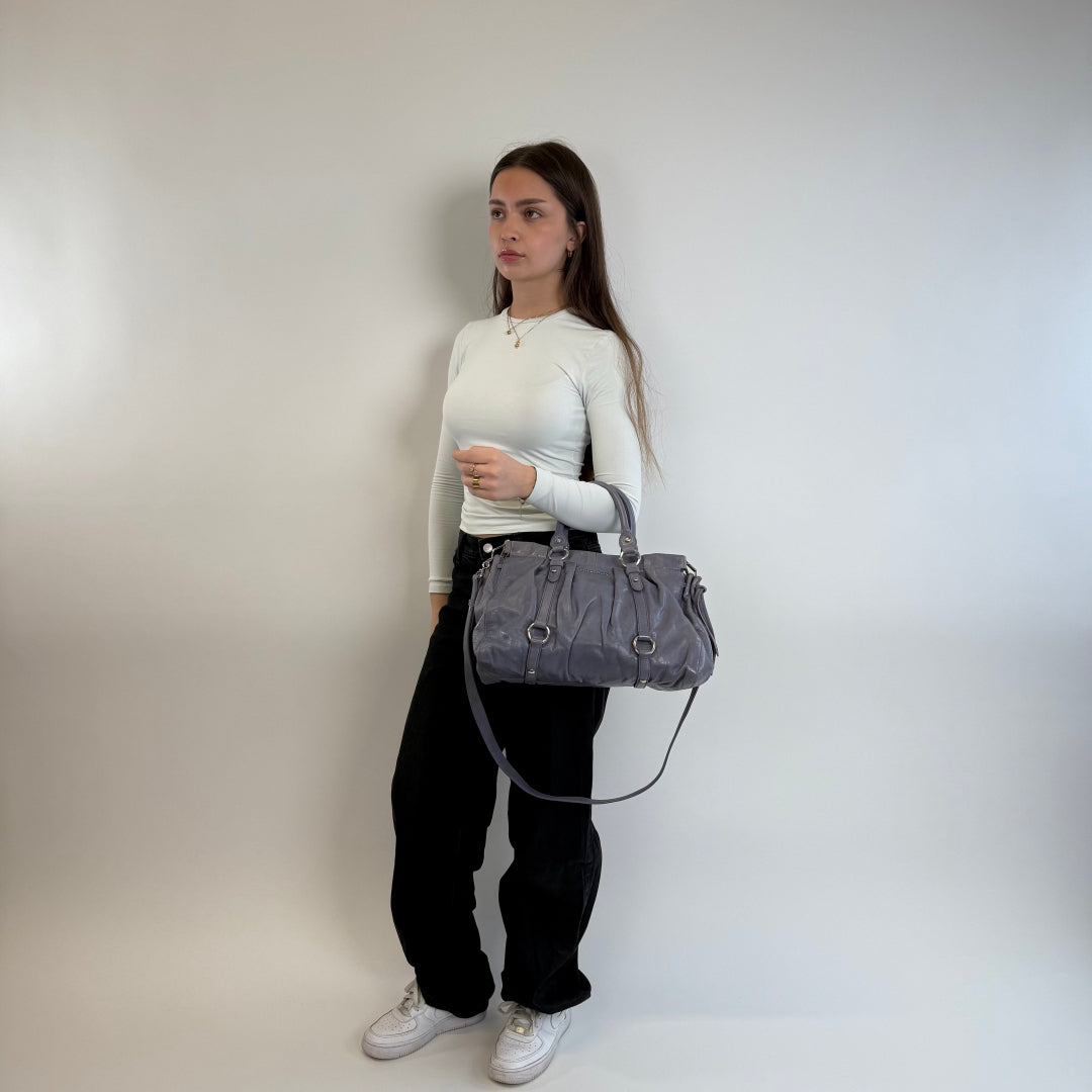 Miu Miu Handtasche Vitello Lux Blau/Flieder