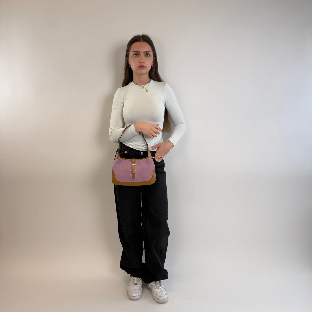 Gucci Jackie handbag in pink suede