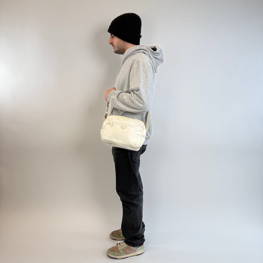 Prada shoulder bag rectangular small cream