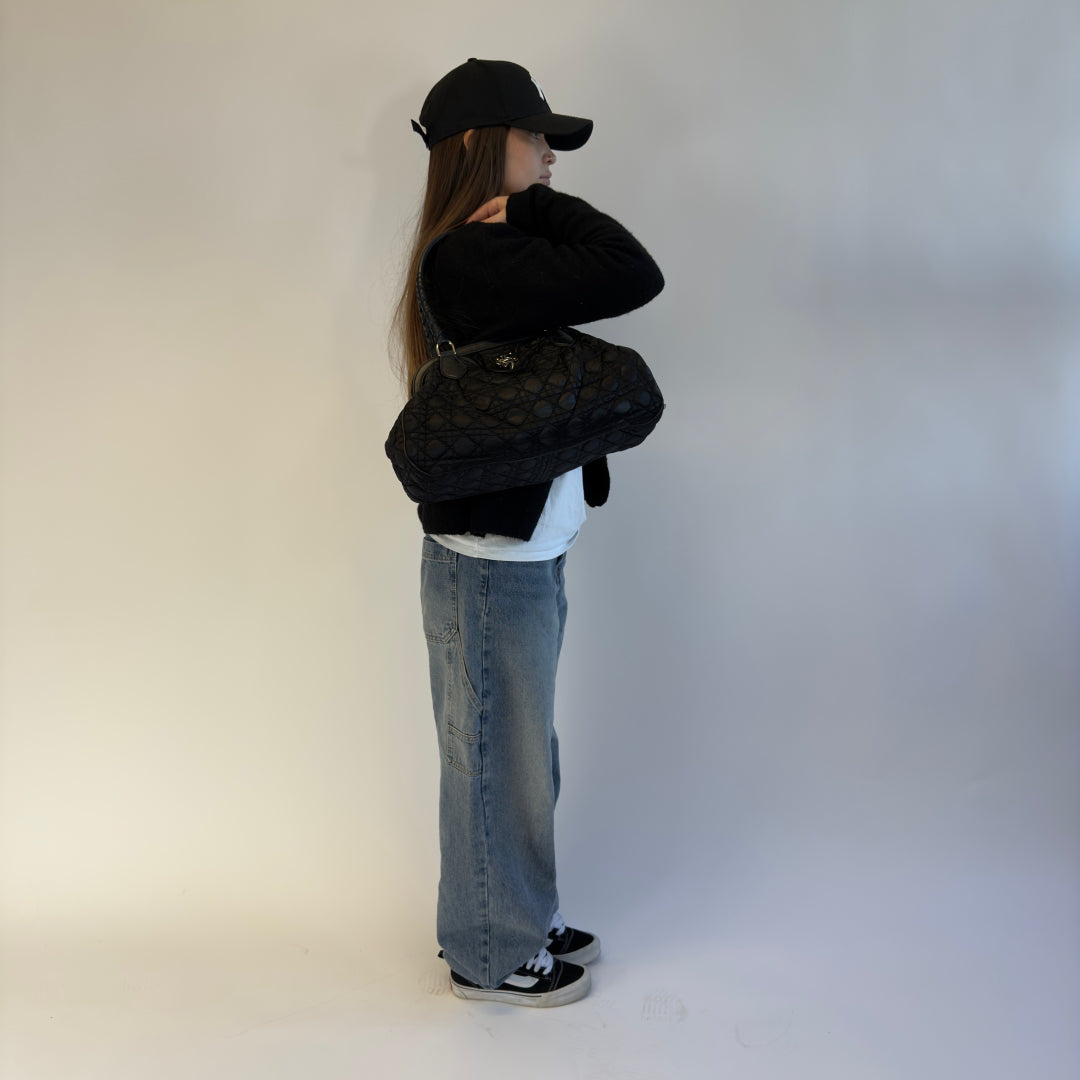 Dior handbag Cannage Lovely in black nylon