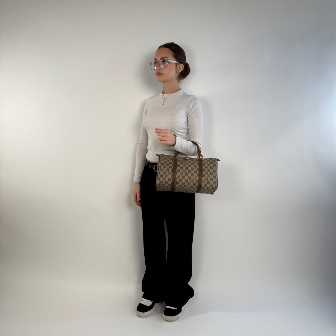 Gucci handbag Boston bag vintage monogram brown