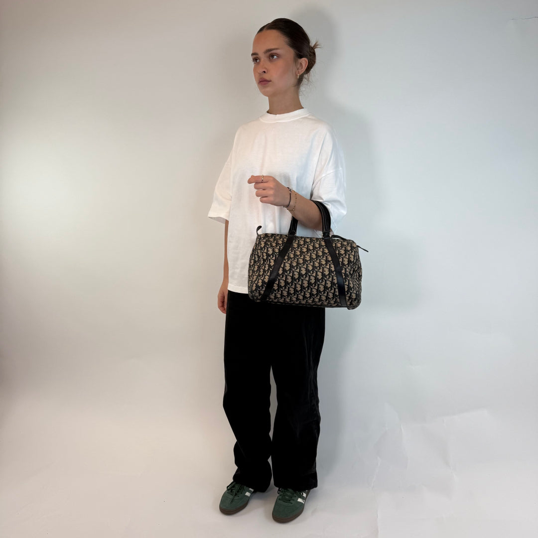 Dior handbag Boston Bag 30 monogram beige &amp; blue