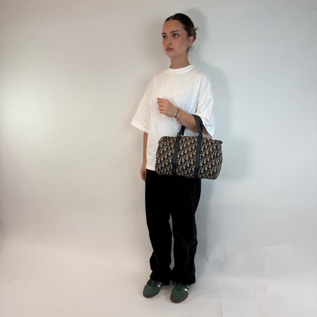 Dior handbag Boston Bag 30 monogram beige & blue