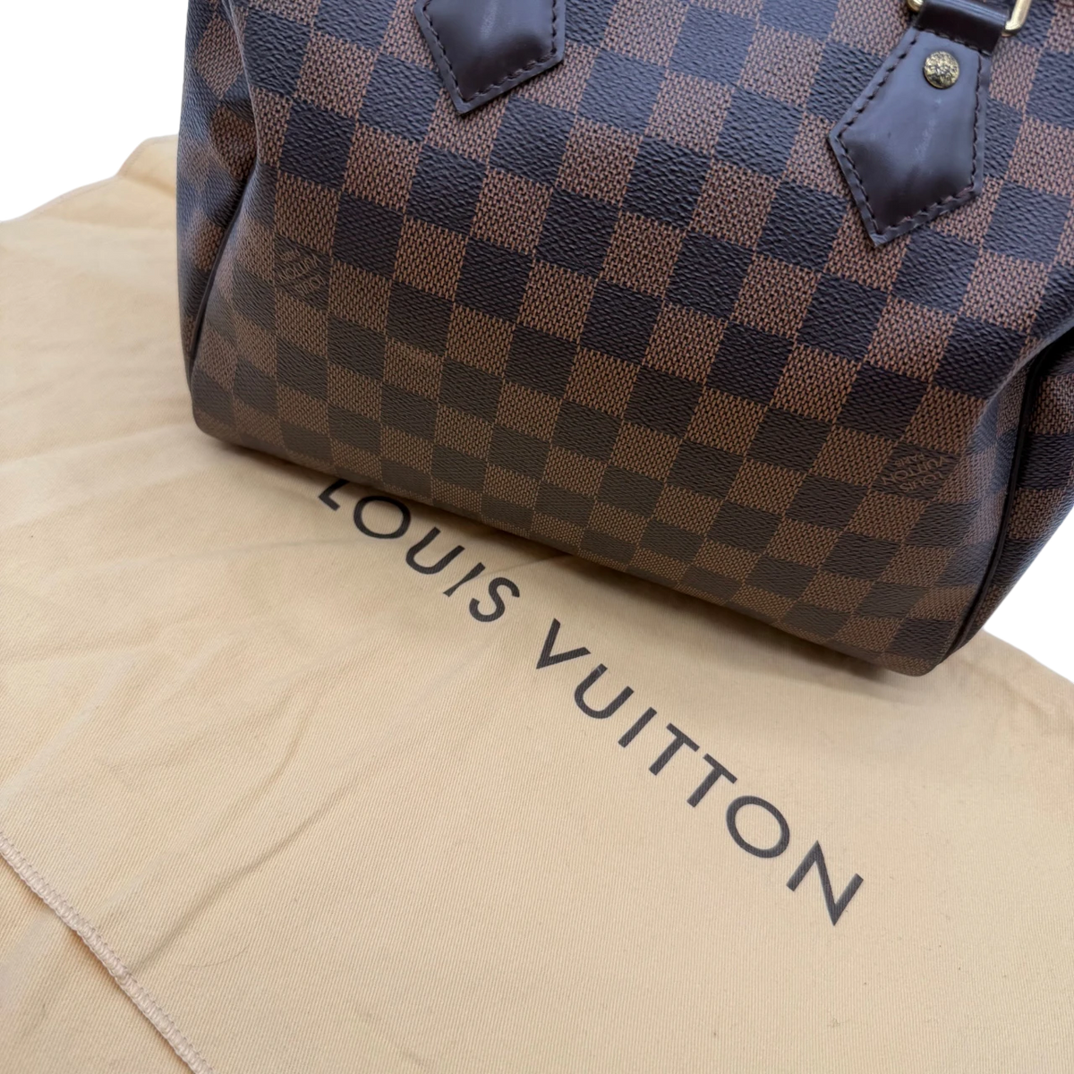 Louis Vuitton Handtasche Speedy 25 Bandouliére Damier Ebene braun – mit Staubbeutel