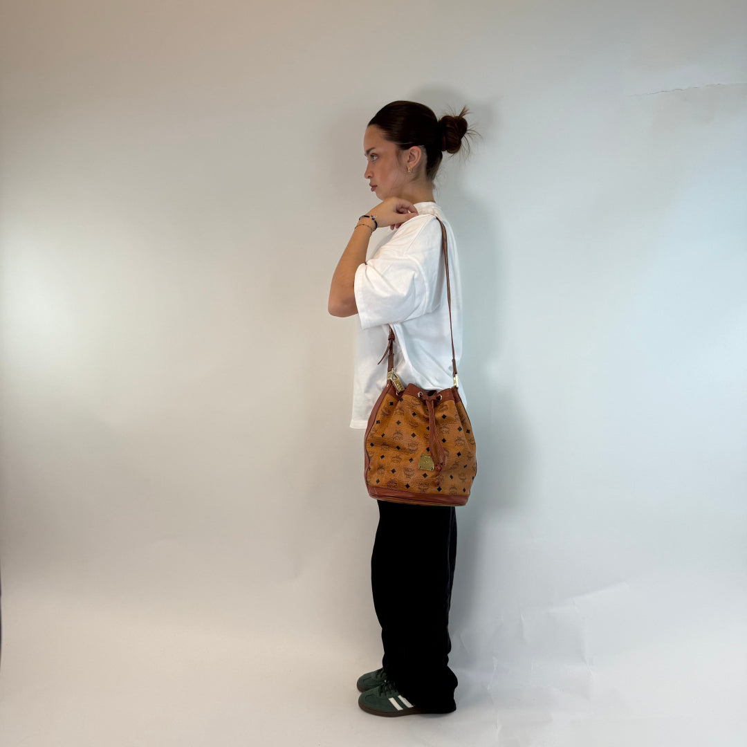 MCM handbag Bucket bag visetos brown