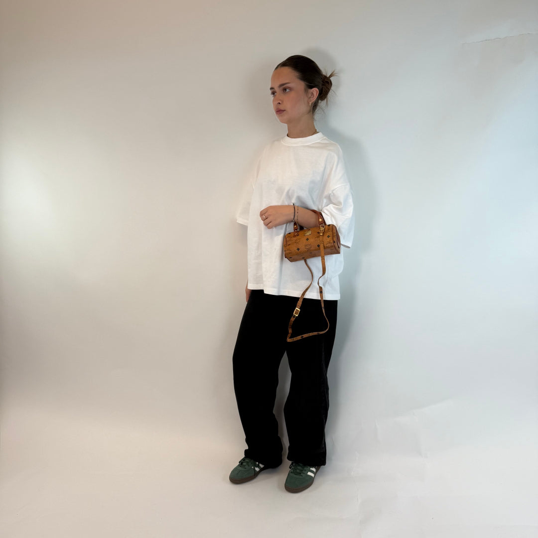 MCM handbag mini Boston visetos brown