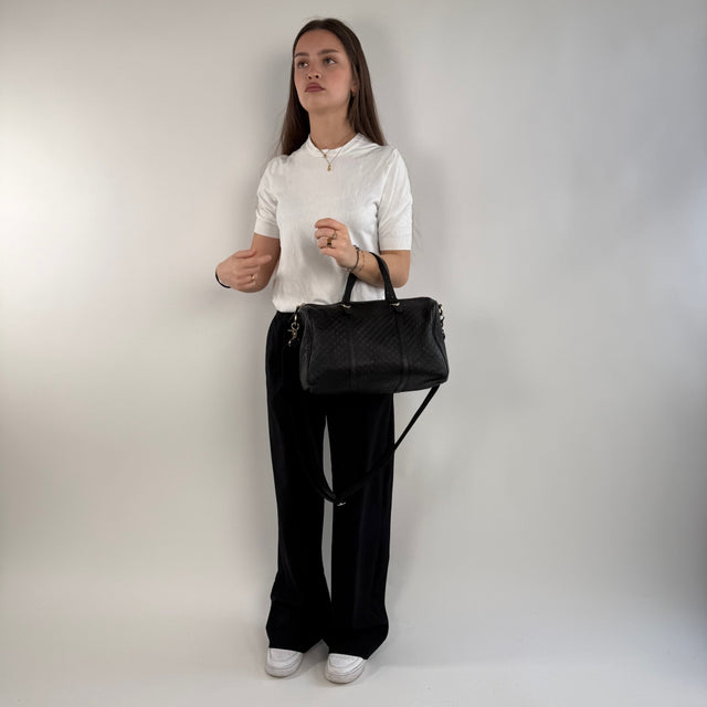 Gucci Handtasche Boston Bag Micro Guccissima schwarz