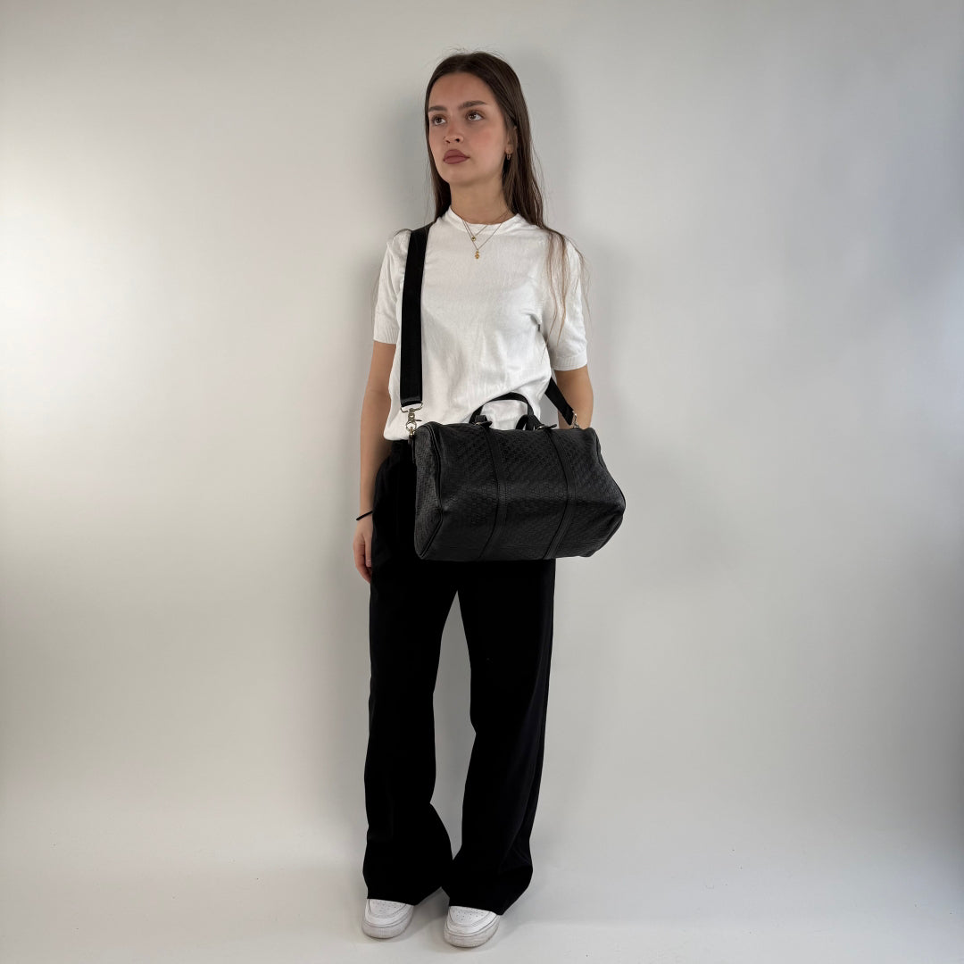 Gucci Handtasche Boston Bag Micro Guccissima schwarz