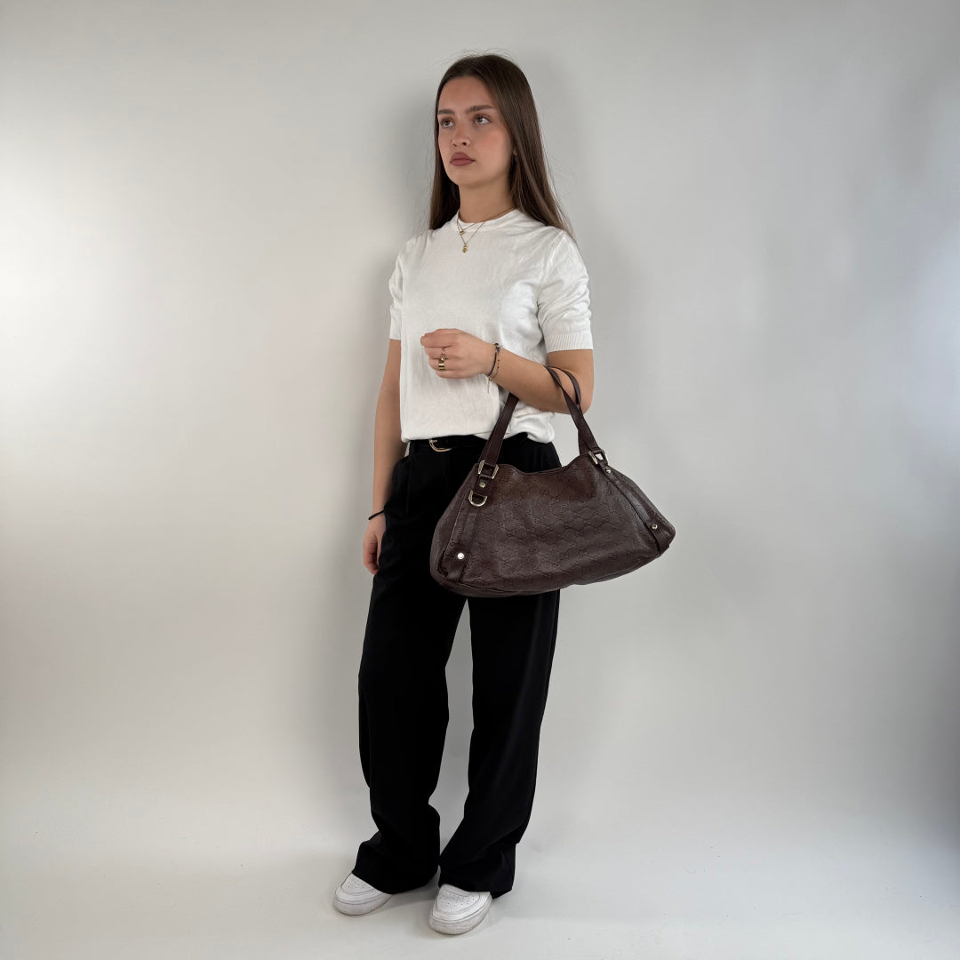 Gucci Handtasche / Shopper Abbey dunkelbraun