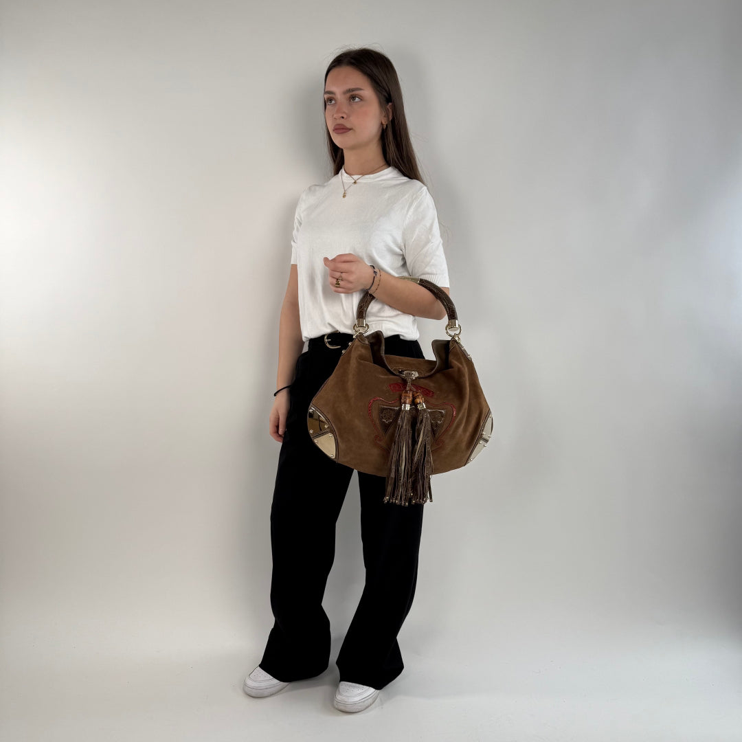 Gucci Handtasche Indy Hobo braun