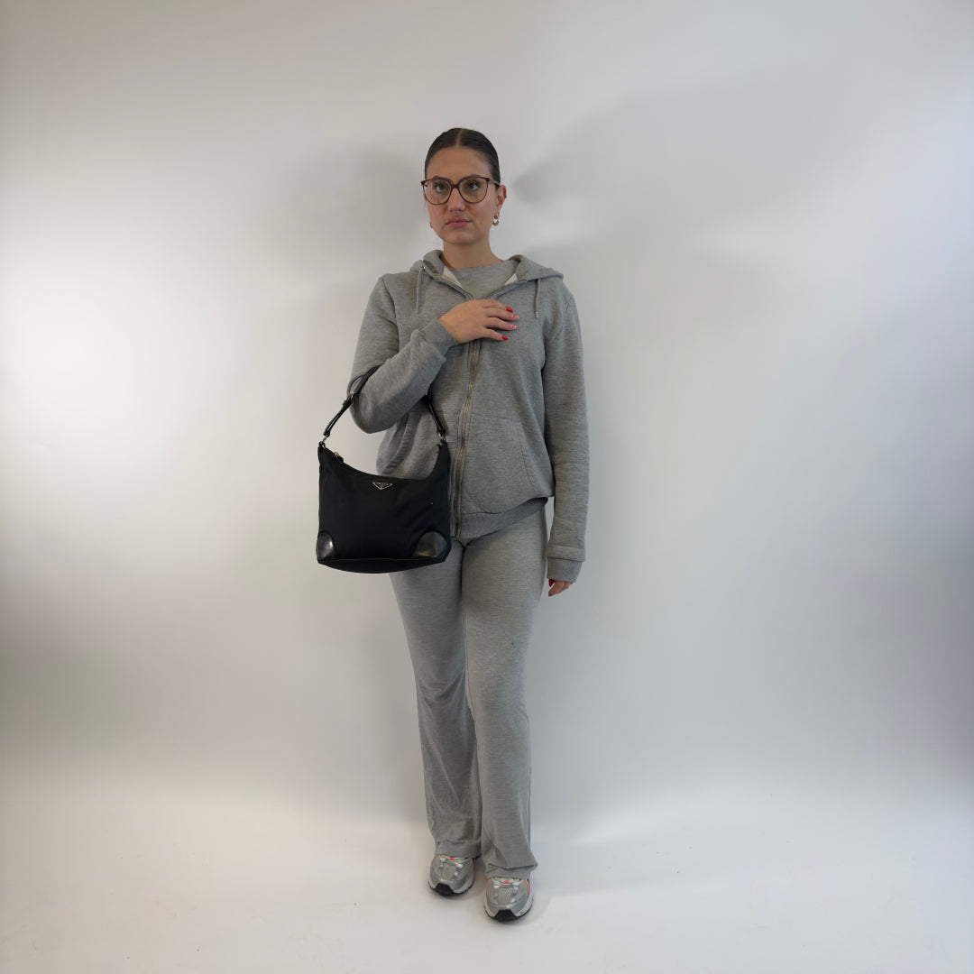 Prada handbag half moon shape black