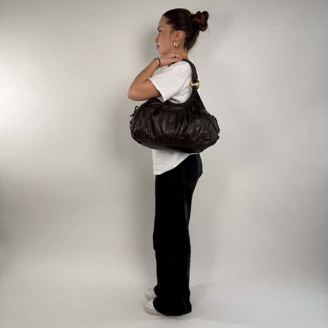 Miu Miu Handtasche Croissant dunkelbraun