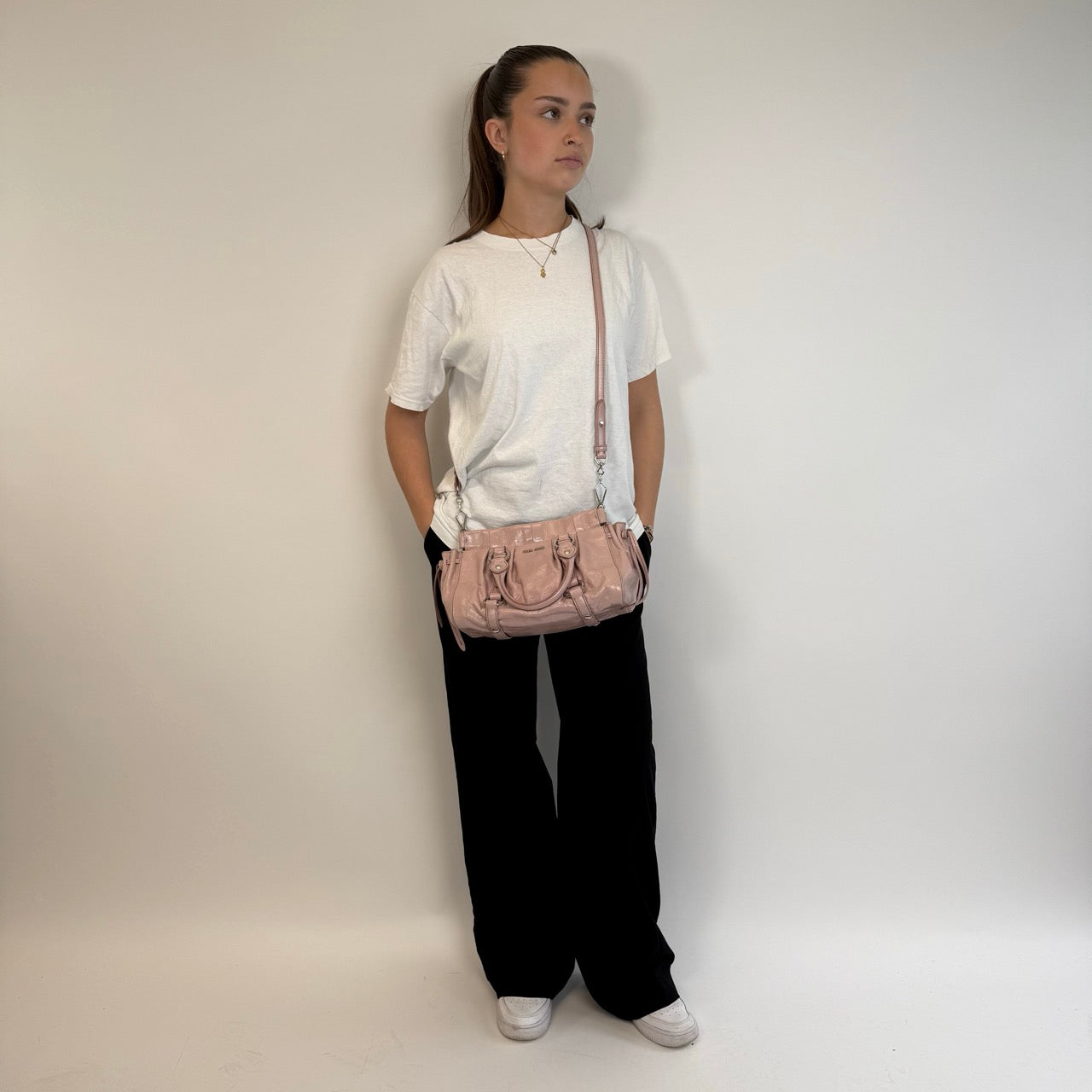 Miu Miu Handtasche Vitello Lux klein rosa