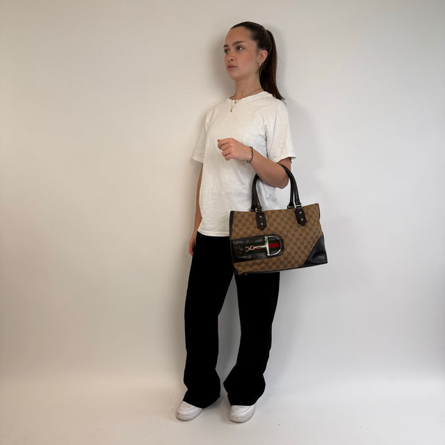 Gucci Handtasche Horsebit Shopper beige