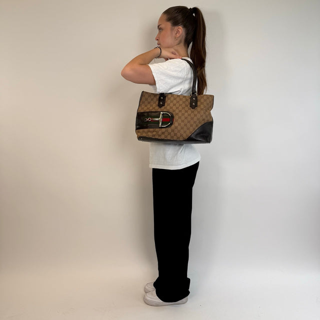 Gucci Handtasche Horsebit Shopper beige