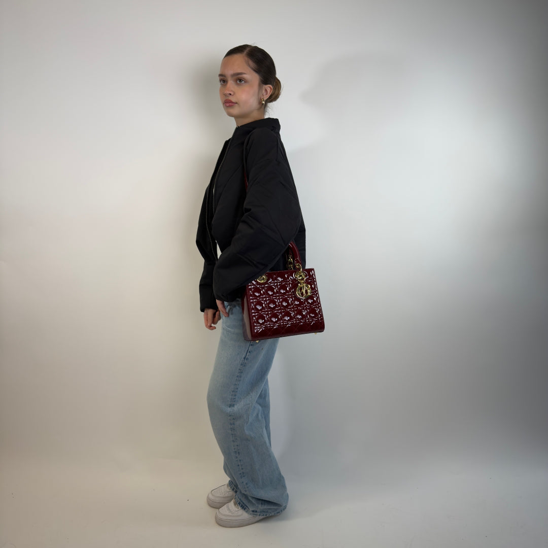 Dior handbag Lady Dior dark red