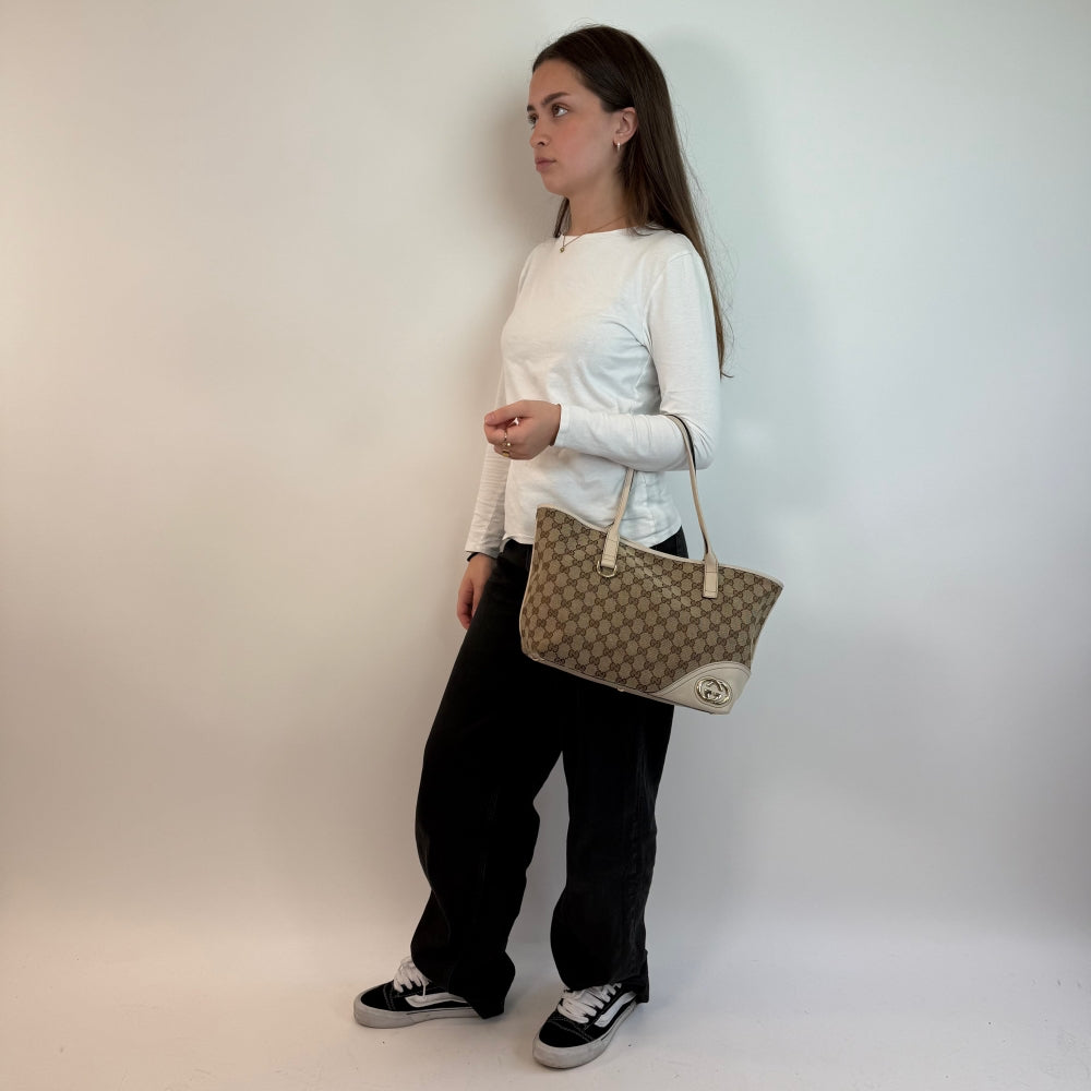 Gucci Handtasche Interlocking GG Shopper monogram beige