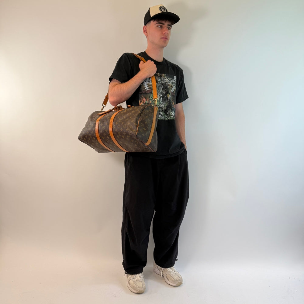 Louis Vuitton Reisetasche Keepall 45 mit Umhängegurt monogram braun