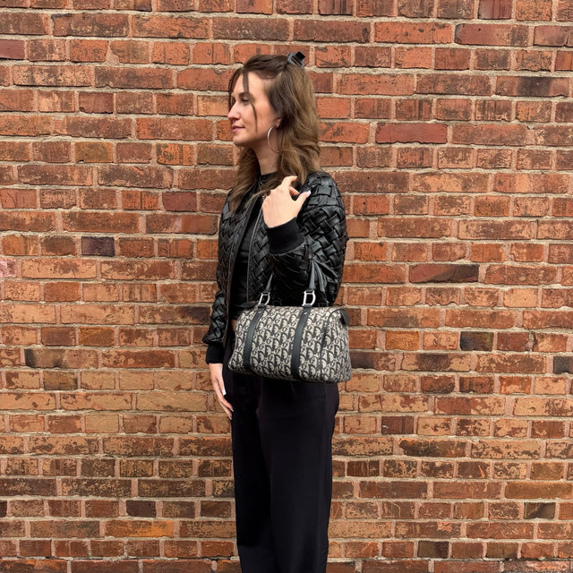 Dior Boston 25 handbag with D-strap gray