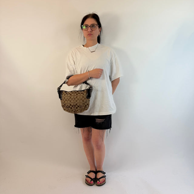 Coach Handtasche Hobo monogram beige