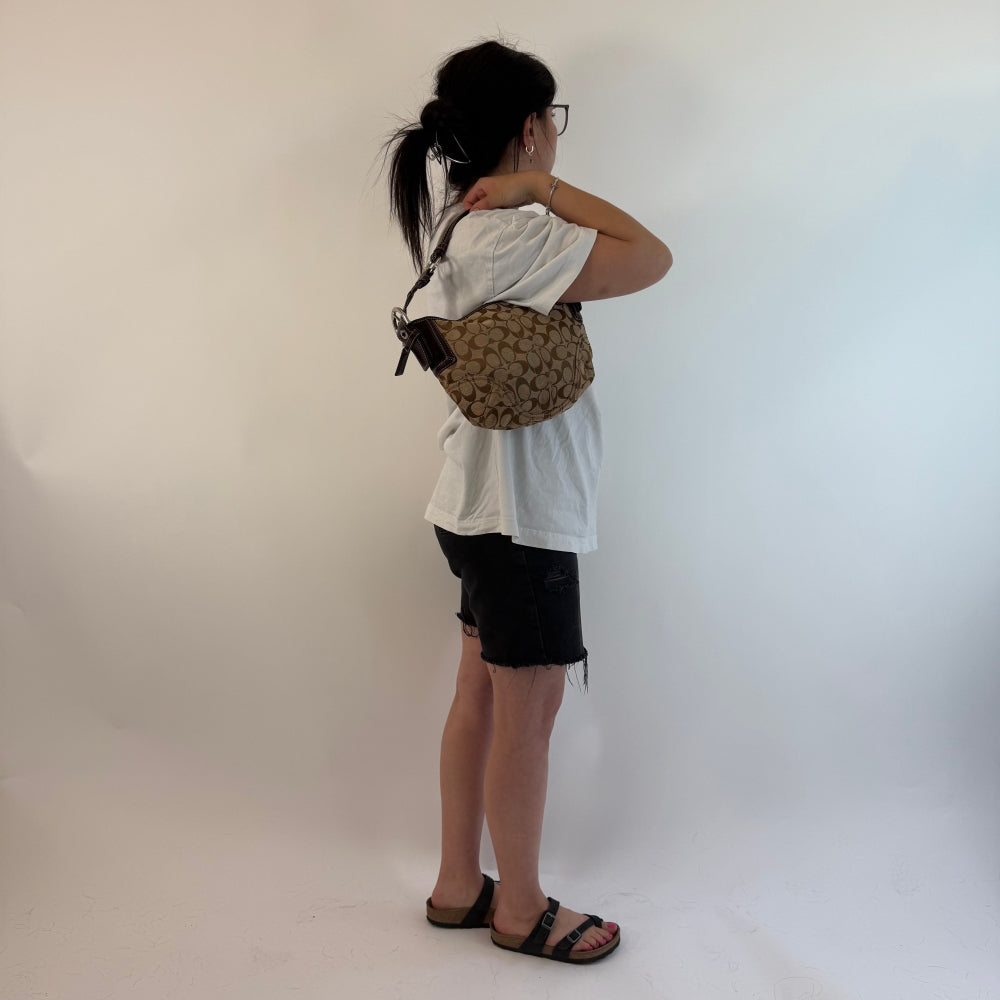 Coach Handtasche Hobo monogram beige