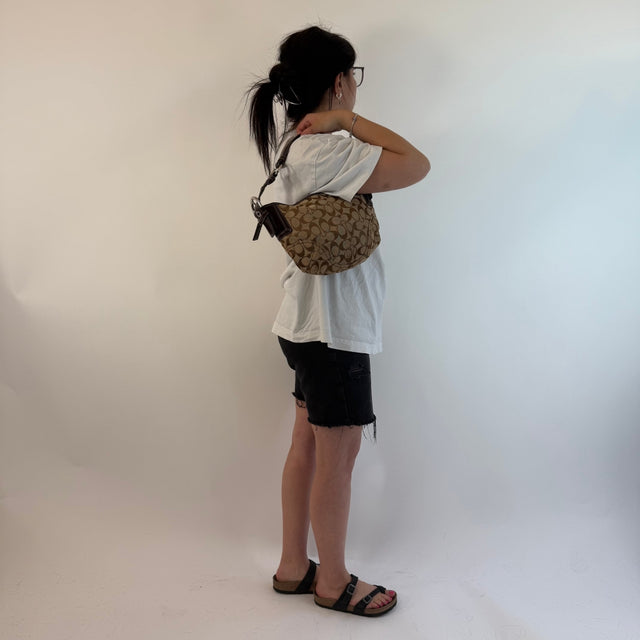 Coach Handtasche Hobo monogram beige
