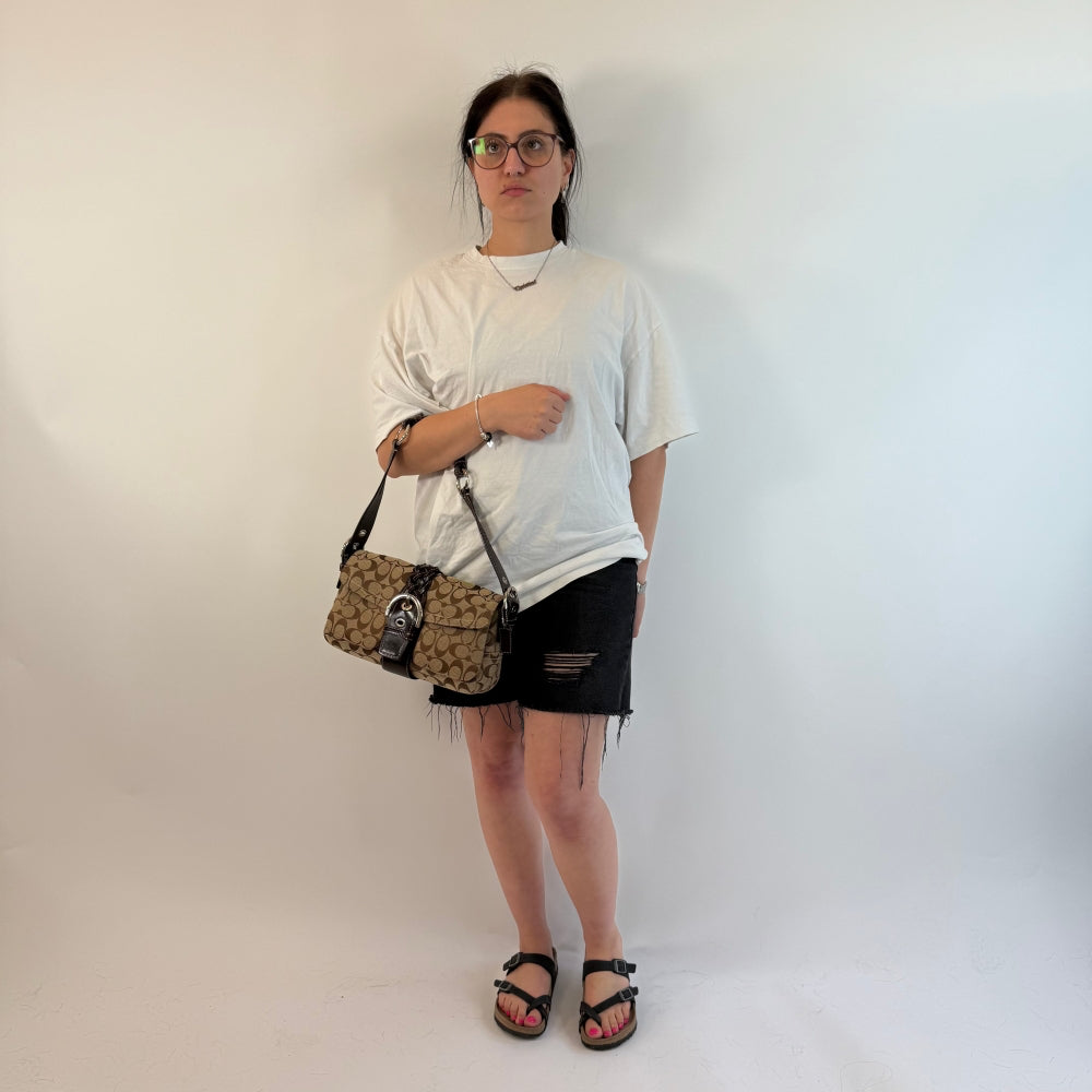 Coach Handtasche Signature monogram beige