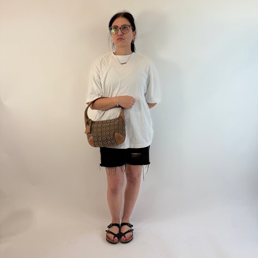 Coach Handtasche Mini Signature monogram beige